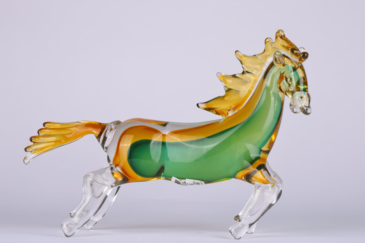 Stunning Crystal Sculpture Running Horse Statue Home Decor Accent - Green