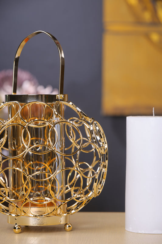 Elegant Gold Sphere Candle Holder with Mirror Finish