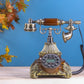 The Regal Curve: Vintage Square Telephone with Tactile Buttons