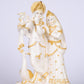 16" Radha Krishna with Bansuri standing white Marble statue Gold tone | Ideal for temple or showpiece