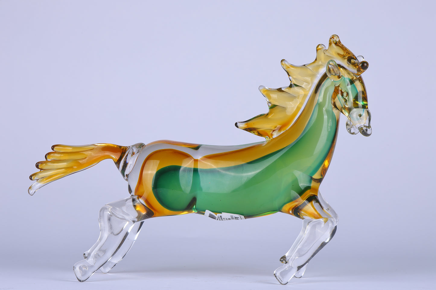 Stunning Crystal Sculpture Running Horse Statue Home Decor Accent - Green