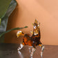 Stunning Crystal Sculpture Running Horse Statue Home Decor Accent - Orange