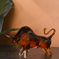 Majestic Charging Bull Statue Crystal Sculpture