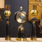 Classy Mother of Pearl dial Table Clock with Candlestands